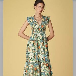 Anthropologie Peregrine Midi Dress in fruit motif